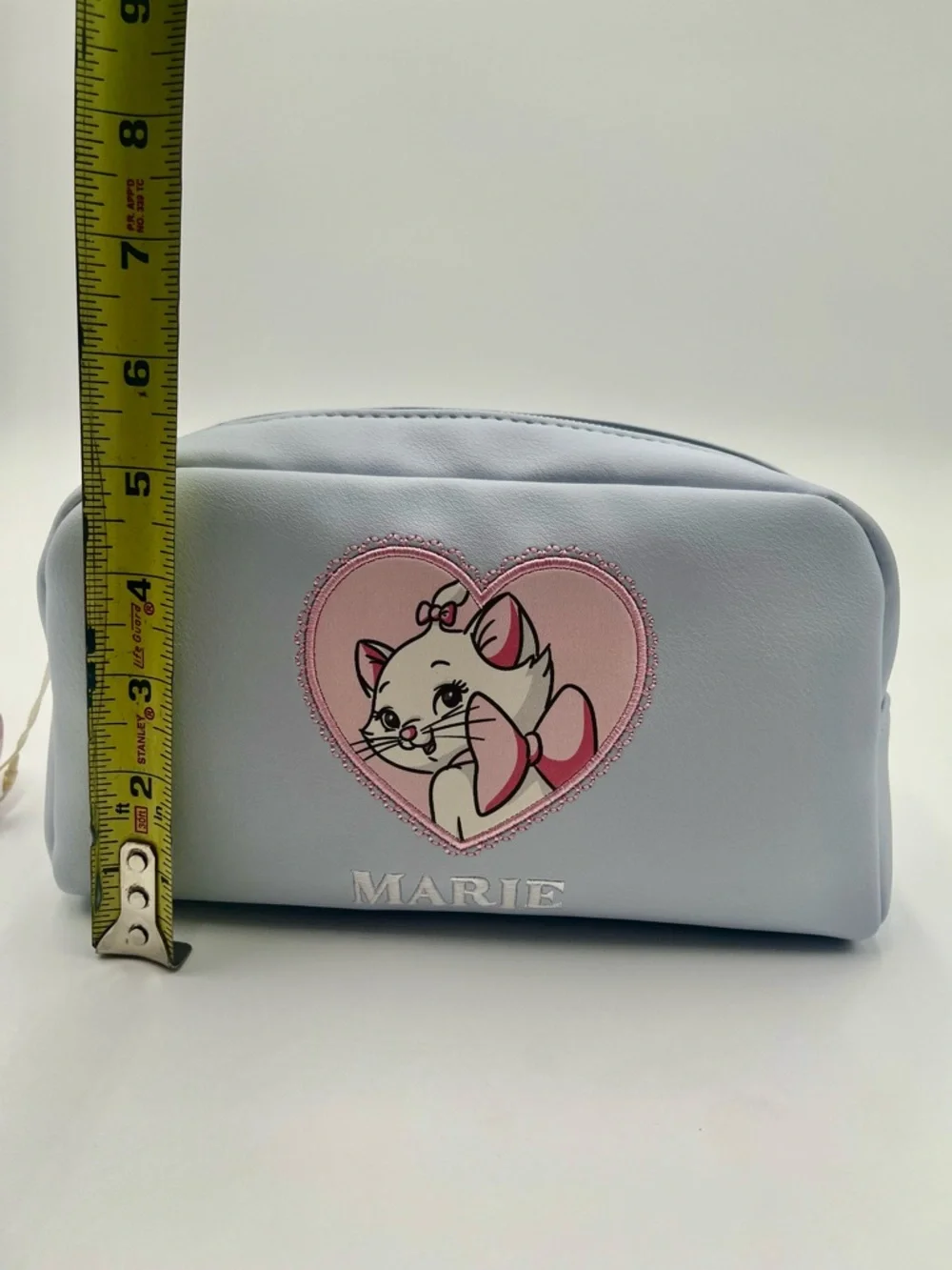 Primark Light Blue Marie Cosmetic Bag with Pink Heart Cat Design